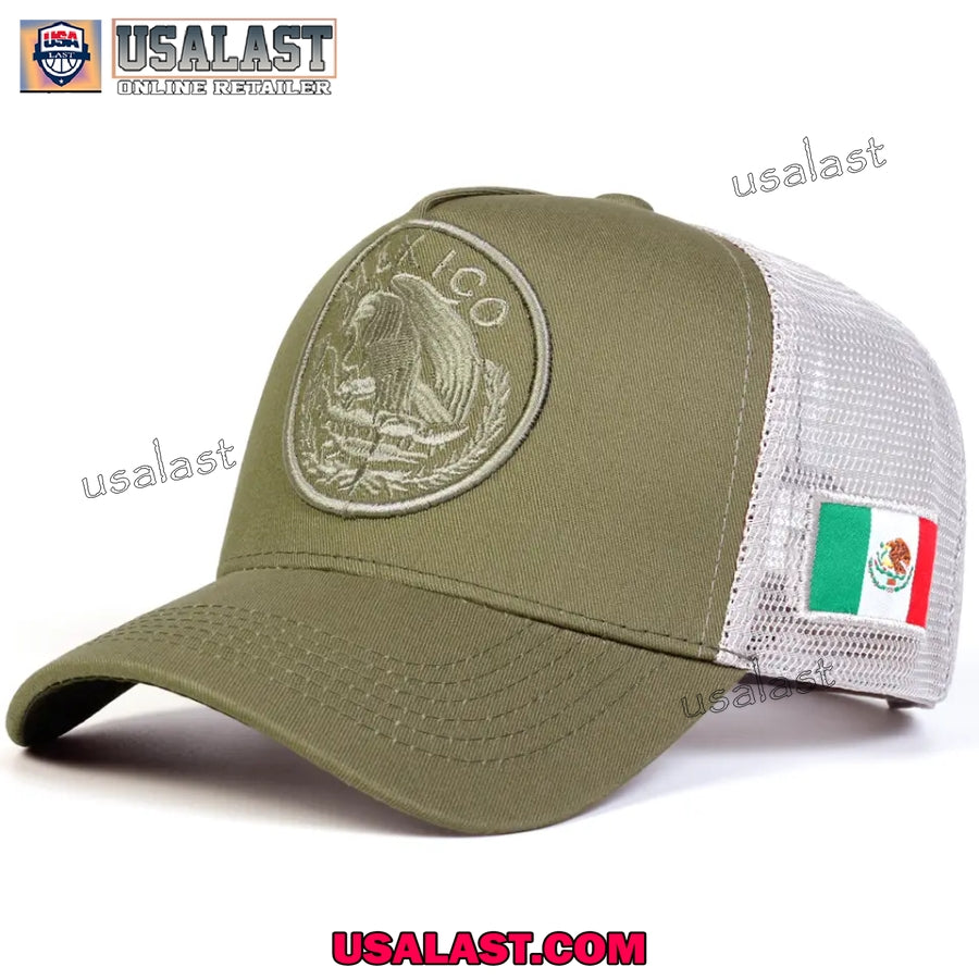 Mexican Flag Embroidery Logo Baseball Hat Cap