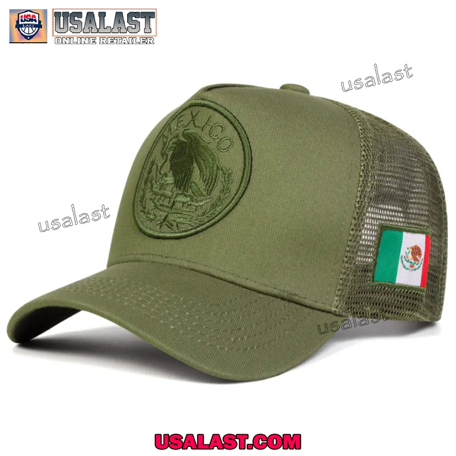Mexican Flag Embroidery Logo Baseball Hat Cap