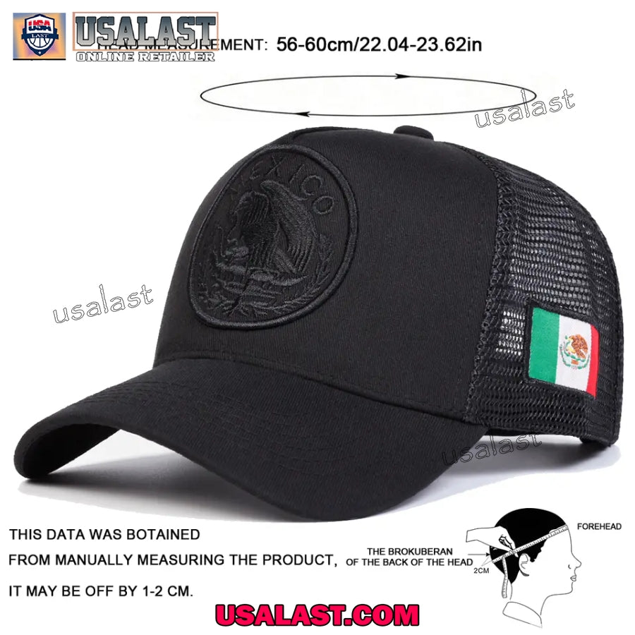 Mexican Flag Embroidery Logo Baseball Hat Cap