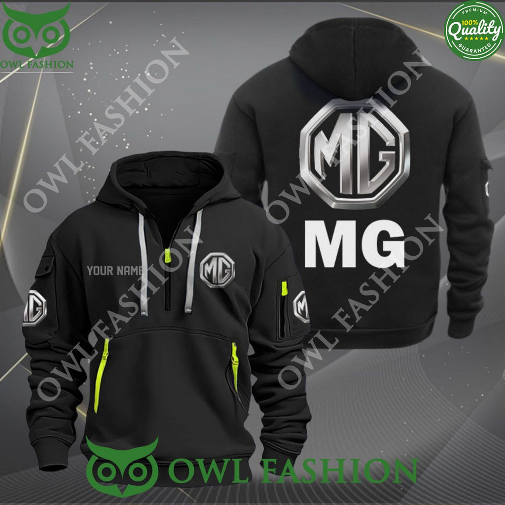 MG Car Motor Personalized 2d half zipper hoodie