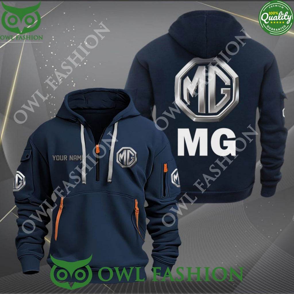 MG Car Motor Personalized 2d half zipper hoodie