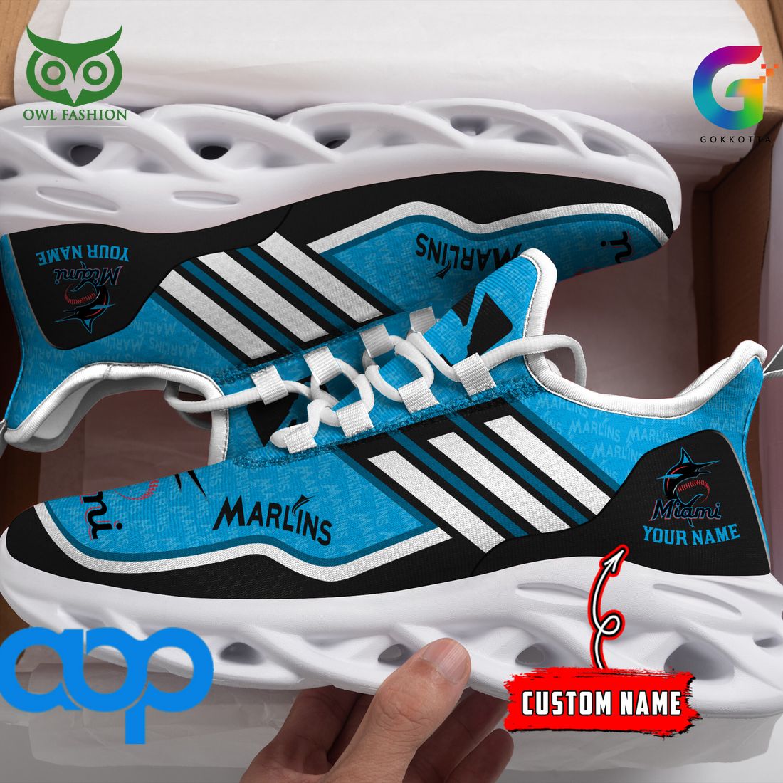 Miami Marlins MLB Personalized New Max Soul Sneaker