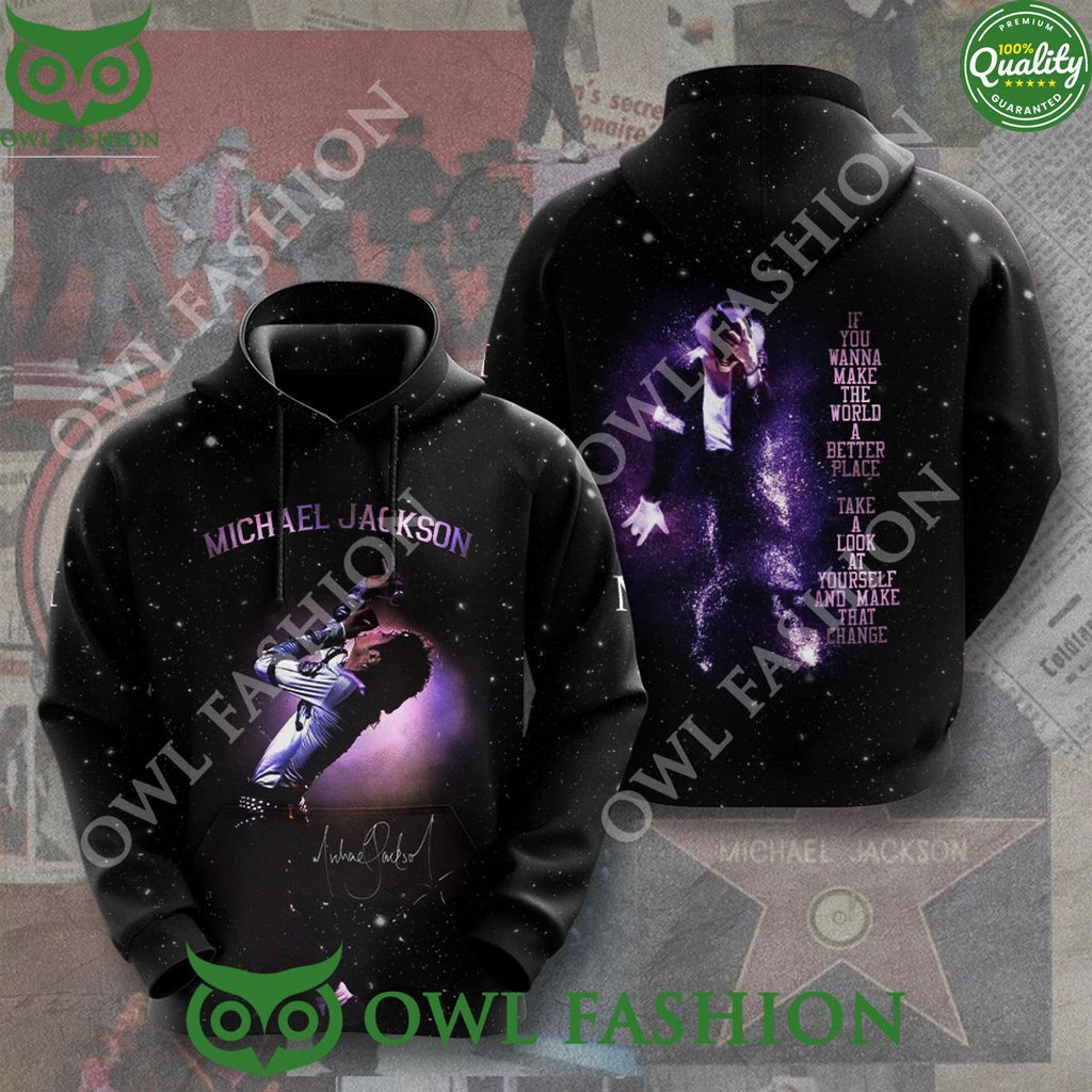 Michael Jackson If you wanna make the world a better place Galaxy 3D t Shirt