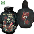 Michael Myers And Roses Halloween Horror Movie 3D Hoodie