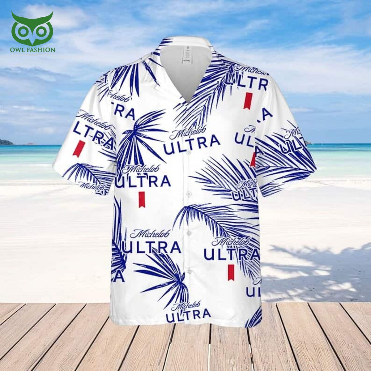 Michelob Ultra Beer Hawaiian Shirt Palm Leaves Pattern Beach Lovers Gift