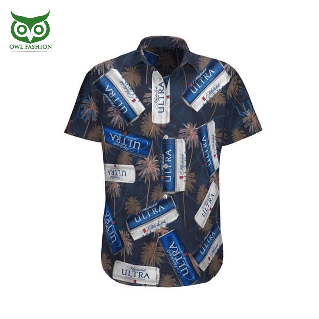 Michelob Ultra Beer Tropical Leaves Beach Lovers Gift Hawaiian Shirt