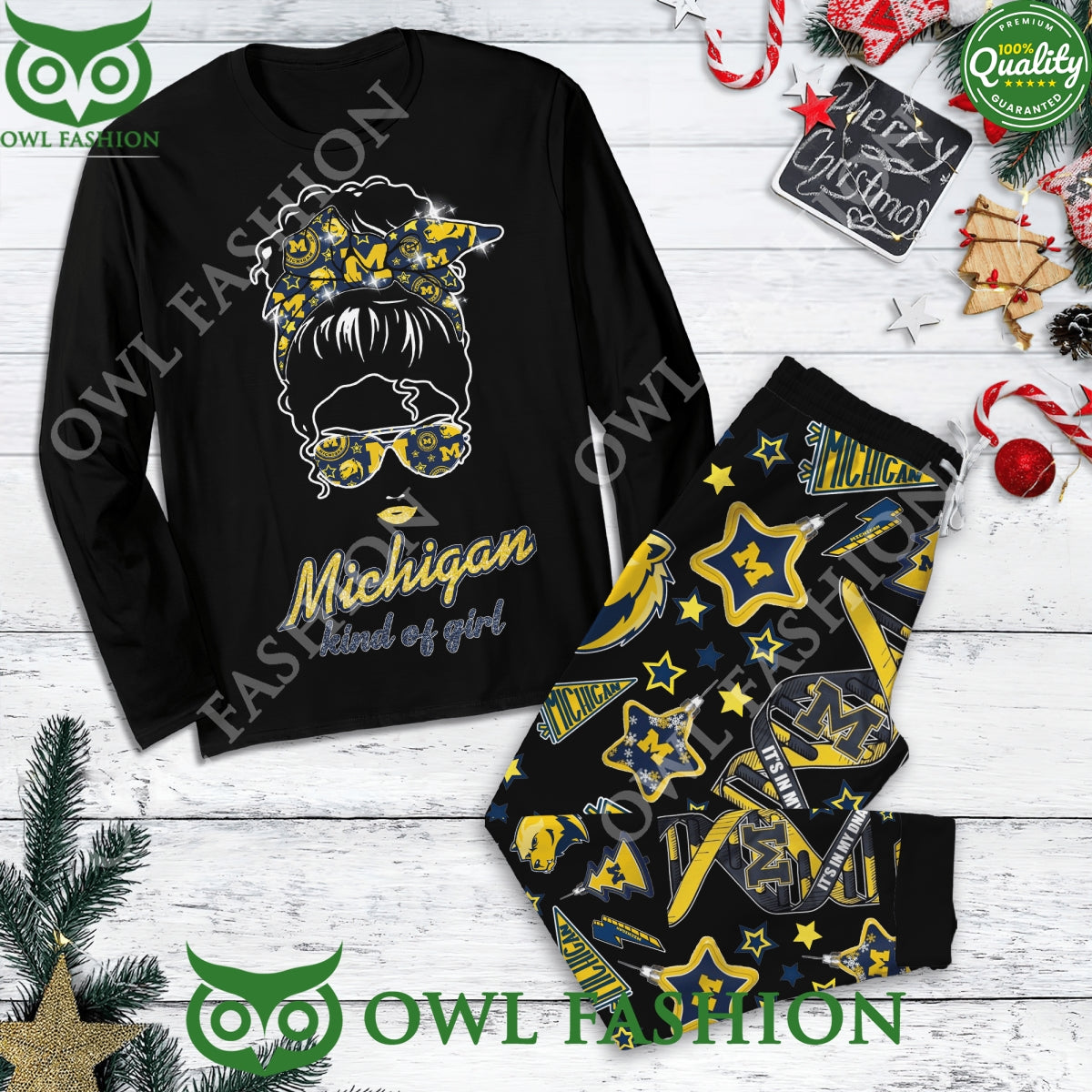 Michigan Kind of Girl Merry Christmas Black t Shirt