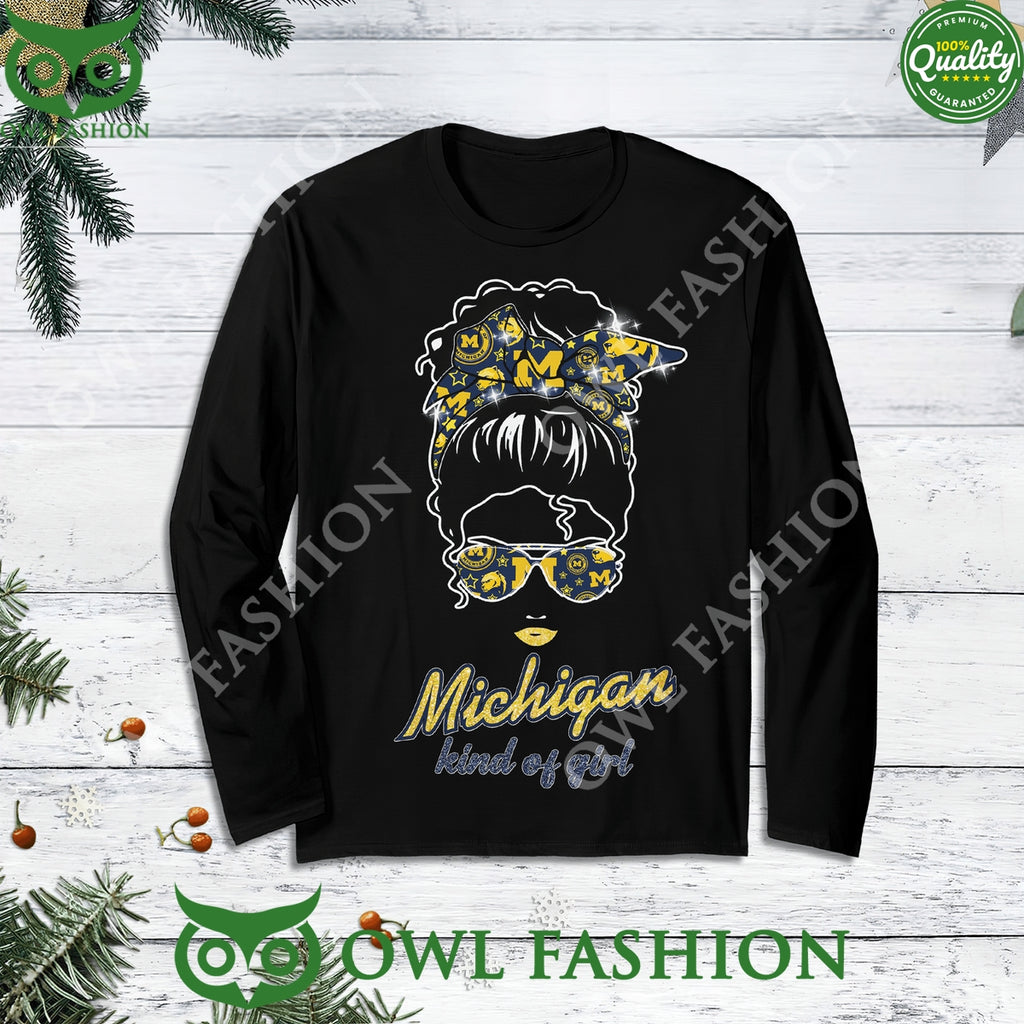 Michigan Kind of Girl Merry Christmas Black t Shirt