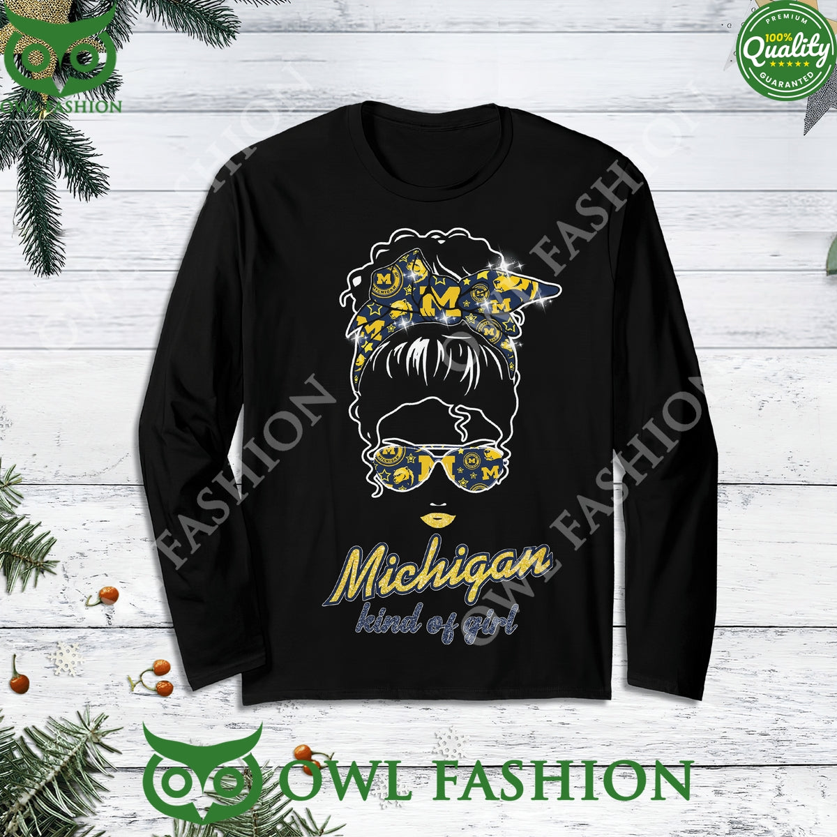 Michigan Kind of Girl Merry Christmas Black t Shirt