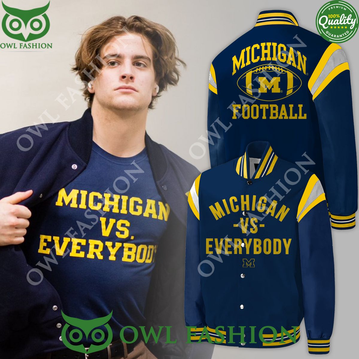 Michigan Vs Everybody Michigan Football Bomber Jacket