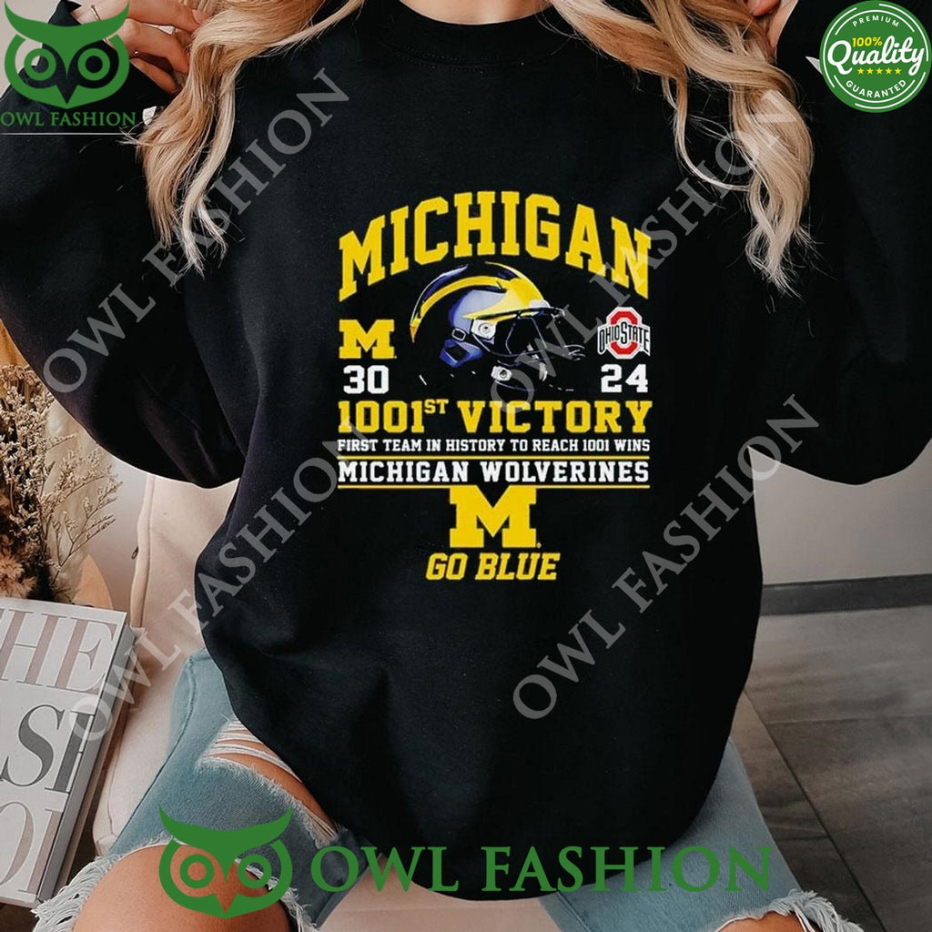 Michigan Wolverines 1001st Victory First Team In History To Reach 1001 Wins Go Blue 2D Shirt