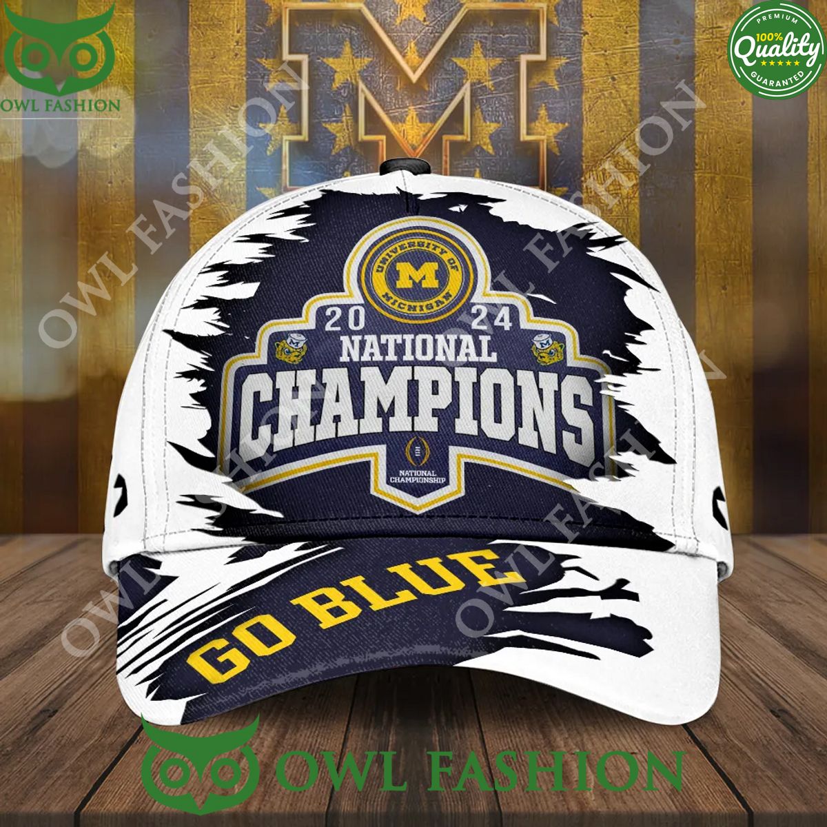 Michigan Wolverines 2024 Go Blue National Champions Cap