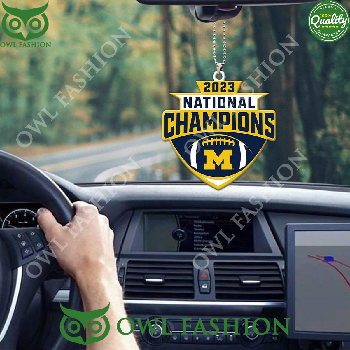 Michigan Wolverines Football 2023 National Champion Car Ornament