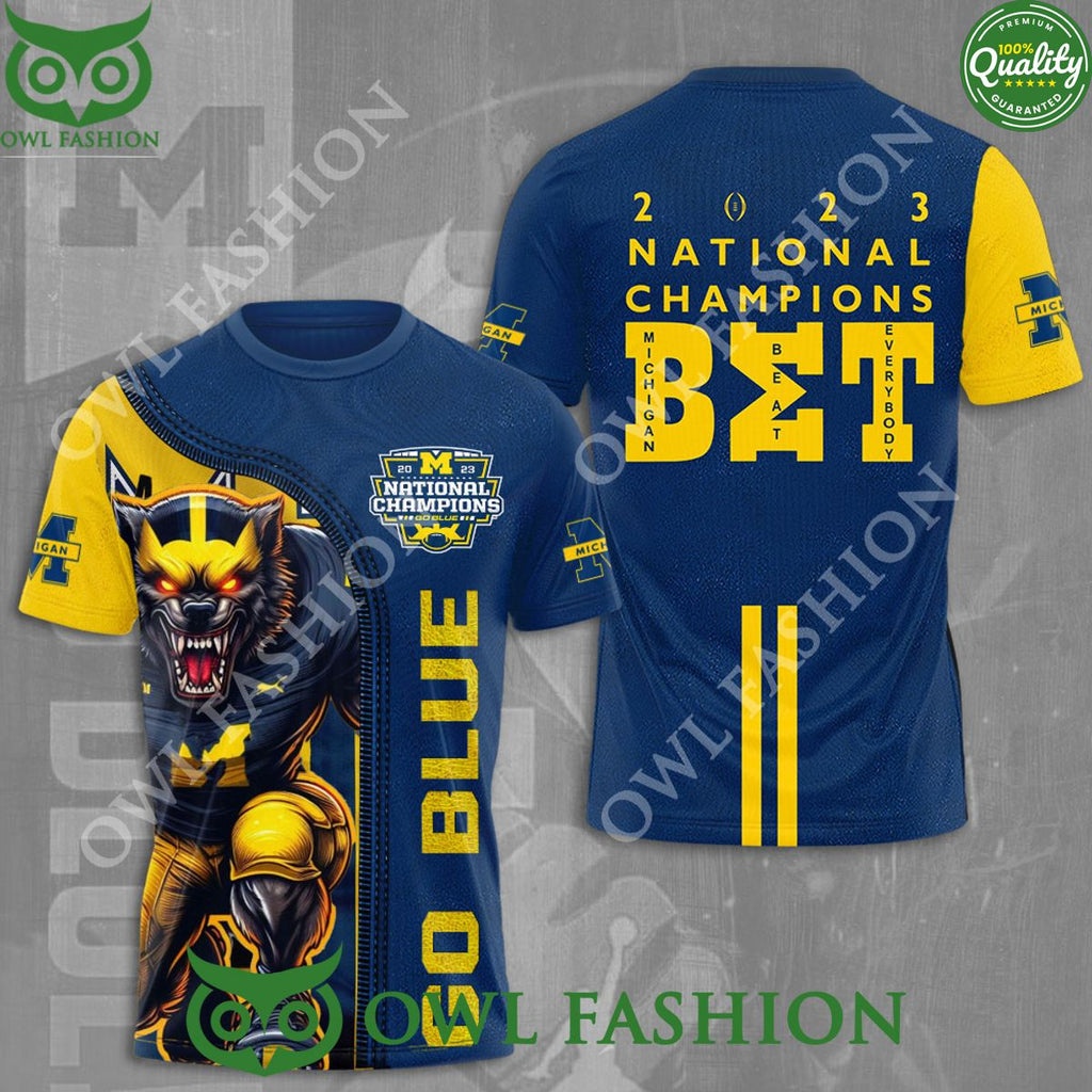 Michigan Wolverines Football 3D Beat Everybody 2023 shirt