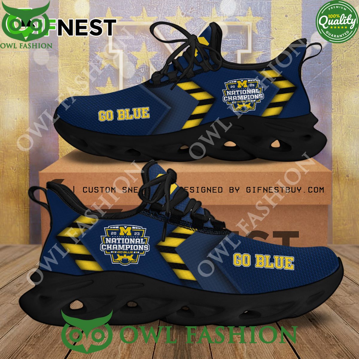 Michigan Wolverines Football Go Blue National Champions 2023 Sneaker Max soul