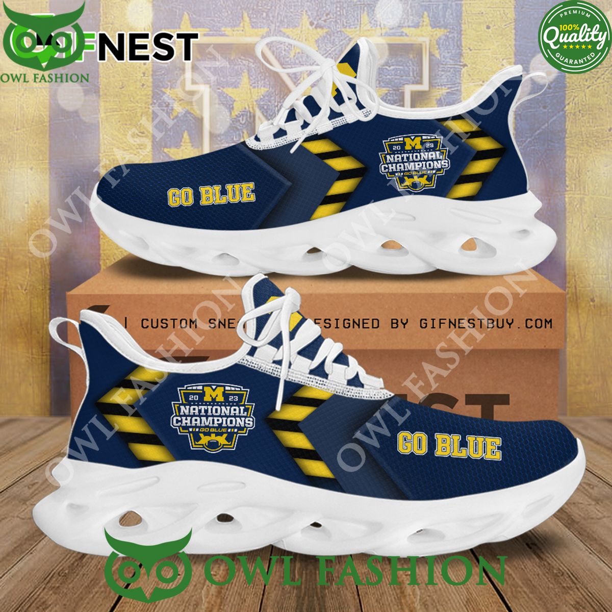 Michigan Wolverines Football Go Blue National Champions 2023 Sneaker Max soul