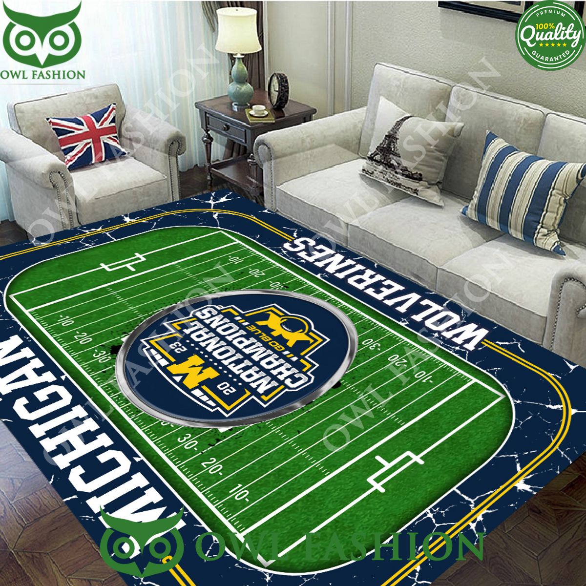 Michigan Wolverines Football National Champions Carpet Rug