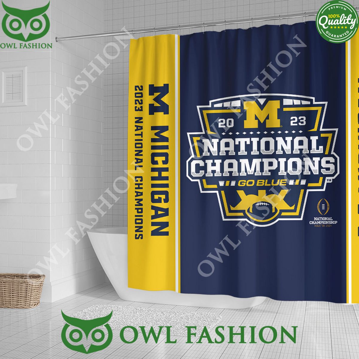 Michigan Wolverines Football National Champions Shower Curtain