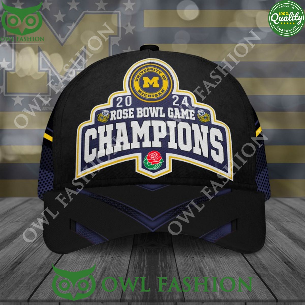 Michigan Wolverines Football Rose bowl game 2024 printed Classic Cap
