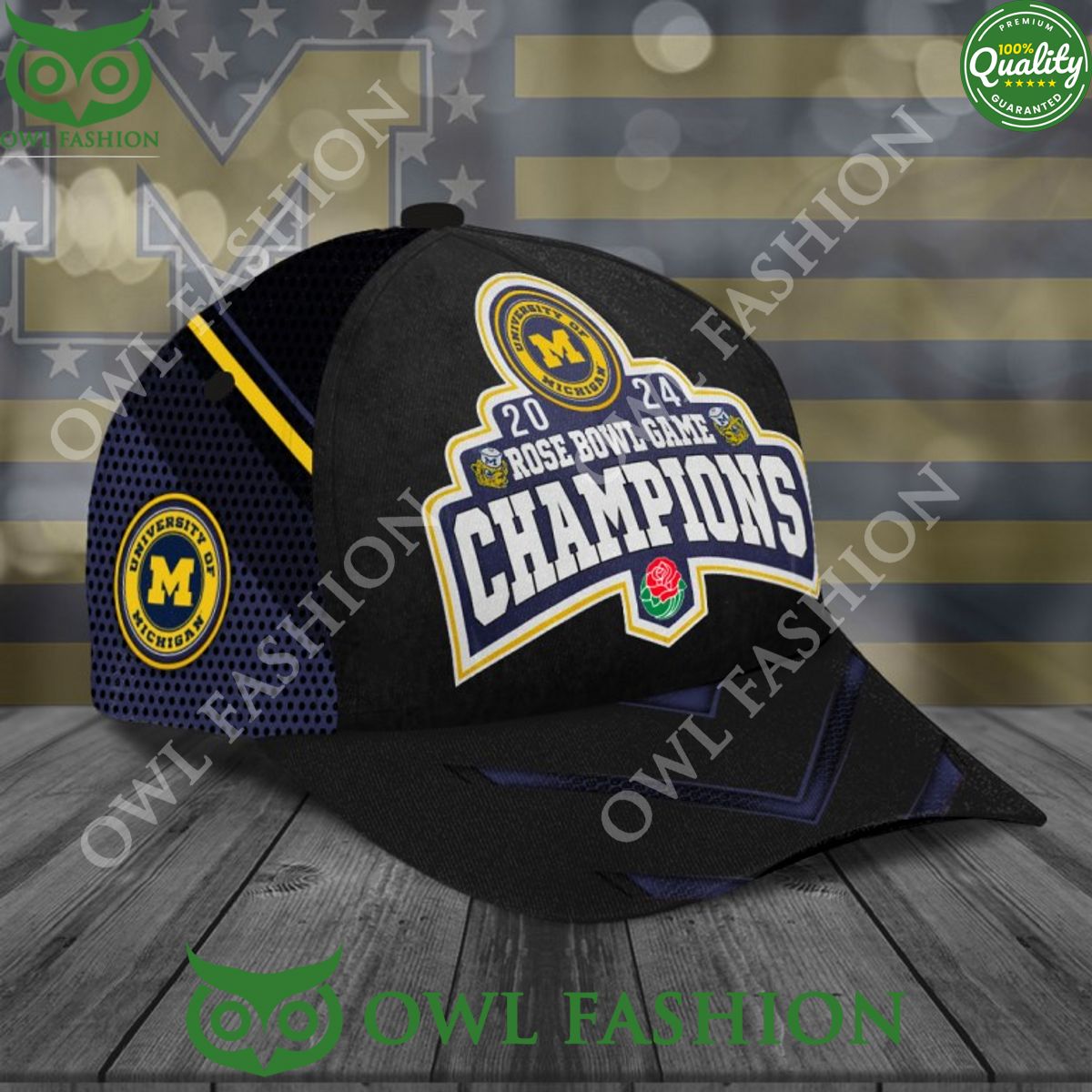 Michigan Wolverines Football Rose bowl game 2024 printed Classic Cap