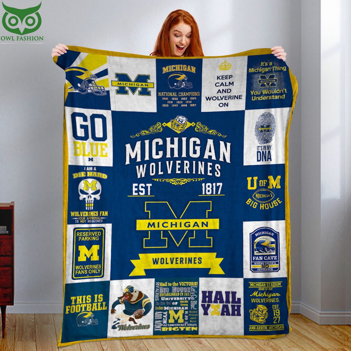 Michigan Wolverines NCAA Quilt Blanket