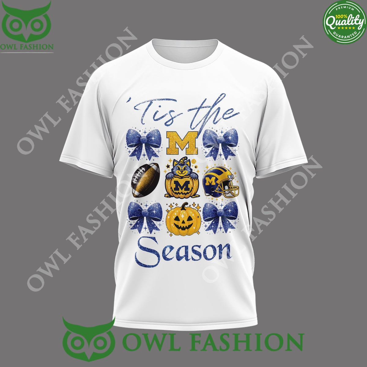 Michigan Wolverines Tis the Season Halloween Black t Shirt