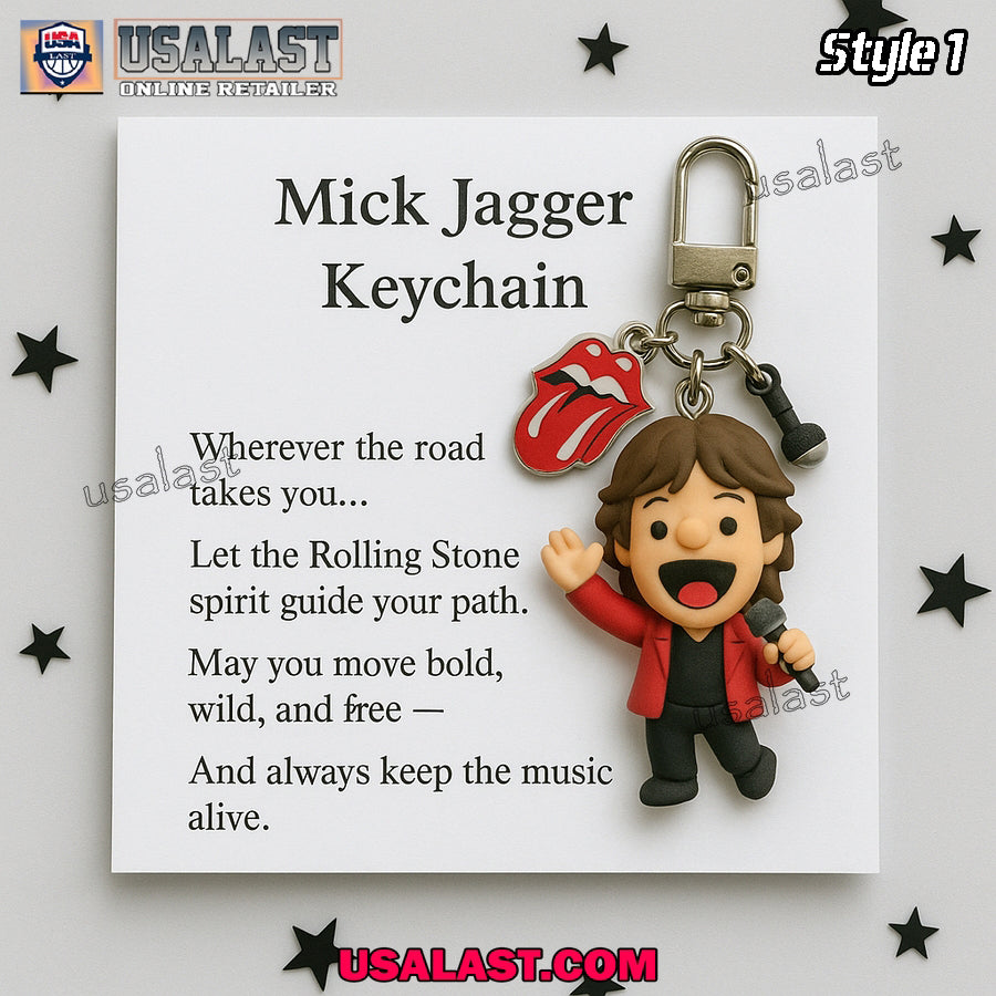 Mick Jagger Memorial Keyring Keychain