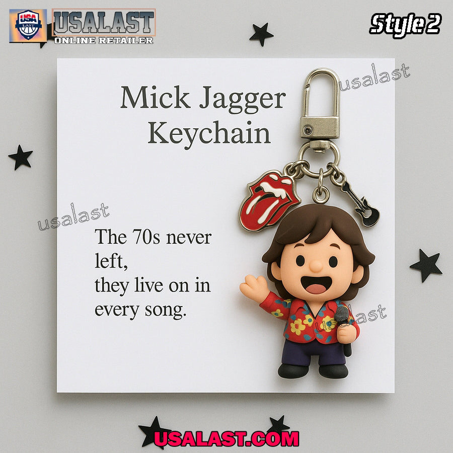 Mick Jagger Memorial Keyring Keychain