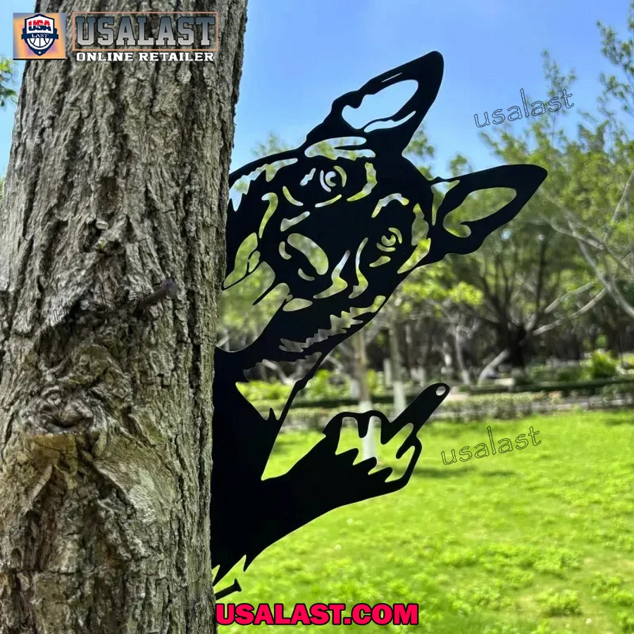 Middle Finger Animal Metal Yard Sign Garden Decor