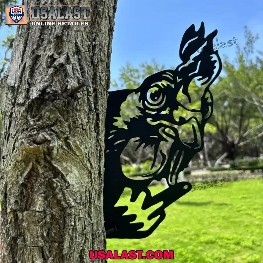Middle Finger Animal Metal Yard Sign Garden Decor