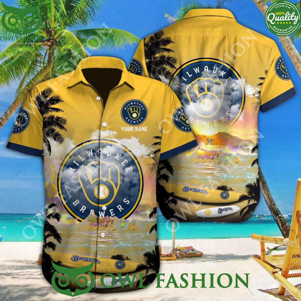 Milwaukee Brewers Beach Vibe Aloha Customized MLB Hawaii Shirt