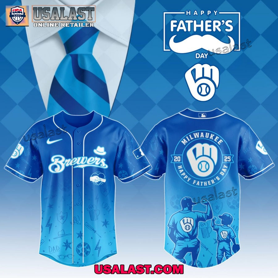 Milwaukee Brewers Happy Father’s Day 2025 Baseball Jersey