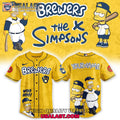 Milwaukee Brewers Mix The Simpsons Heritage Custom Baseball Jersey