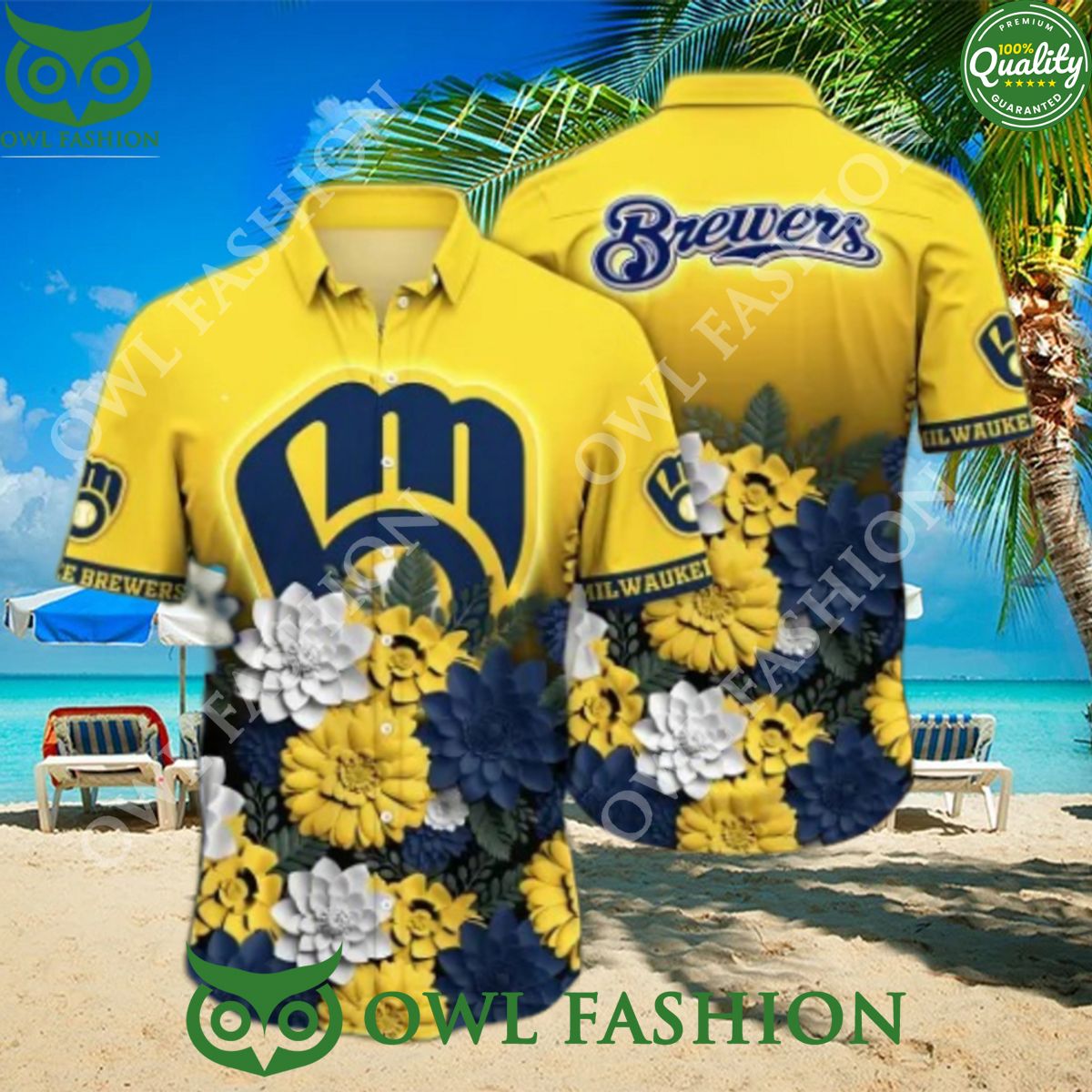 Milwaukee Brewers MLB Flower Beach Vibe Premium Hawaiian Shirt