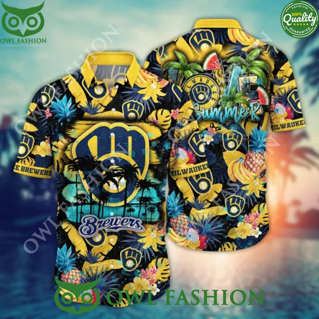 Milwaukee Brewers MLB Hawaiian Shirt Warm Days Aloha Shirt