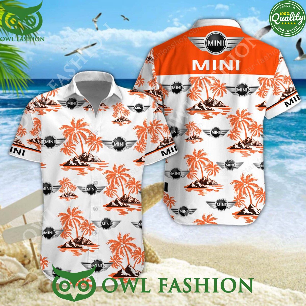 Mini Trending Motor Brand 2024 Custom Color Hawaiian Shirt and Shorts