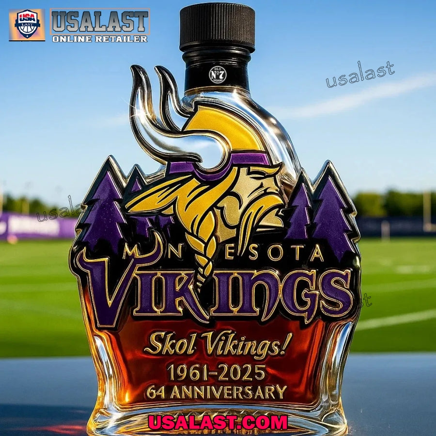 Minnesota Vikings 64th Anniversary Whisky Bottle