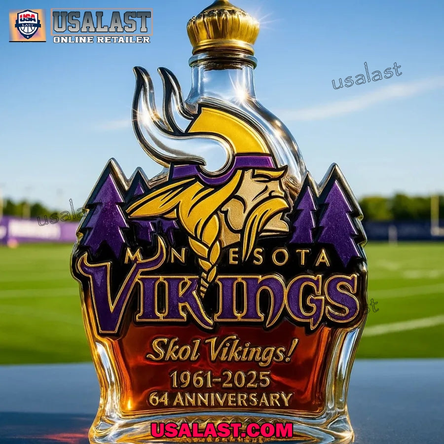 Minnesota Vikings 64th Anniversary Whisky Bottle