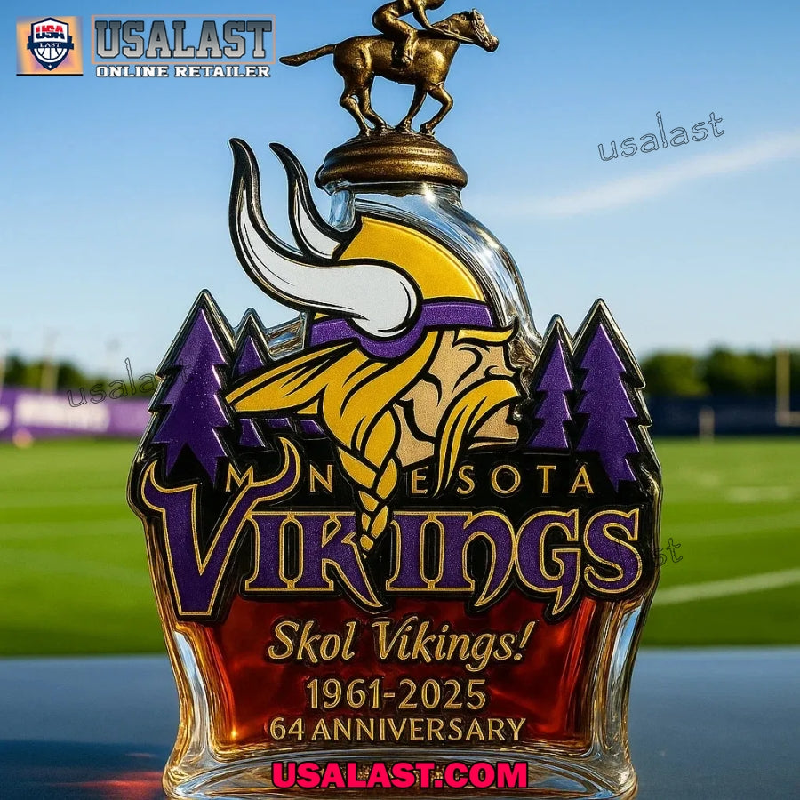 Minnesota Vikings 64th Anniversary Whisky Bottle