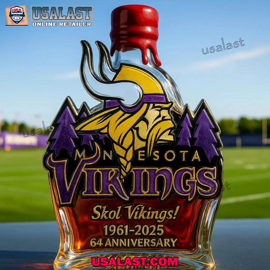 Minnesota Vikings 64th Anniversary Whisky Bottle
