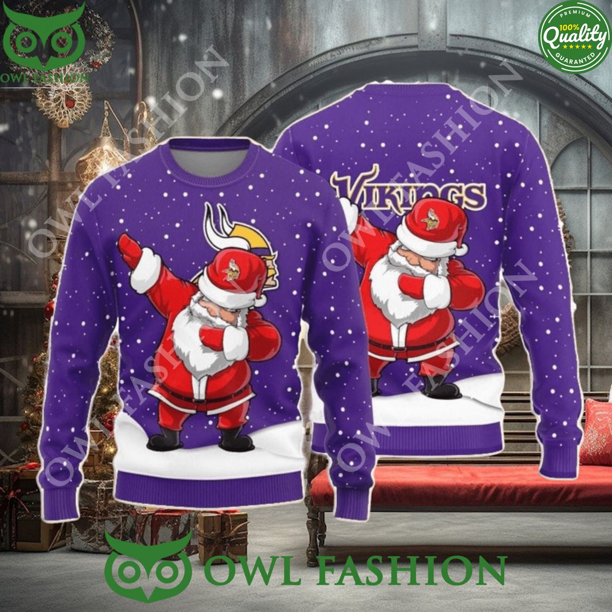 Minnesota Vikings Dab Santa New Style Sweater Jumper