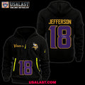 Minnesota Vikings JJ18 Black Heavy Zip Hoodie