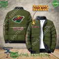 Minnesota Wild Custom Name NHL Ice Hockey Puffer Jacket Sport