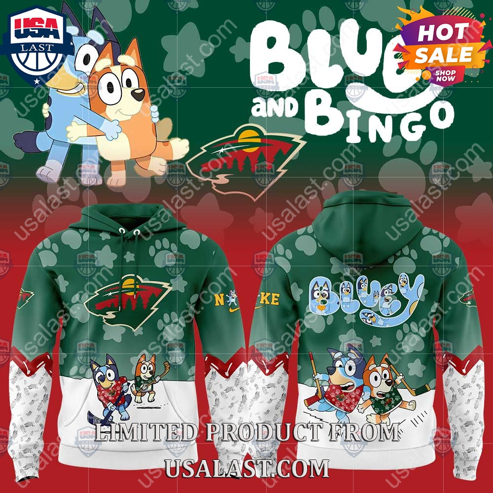 Minnesota Wild NHL Bluey and Bingo Hoodie