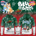 Minnesota Wild NHL Bluey and Bingo Hoodie