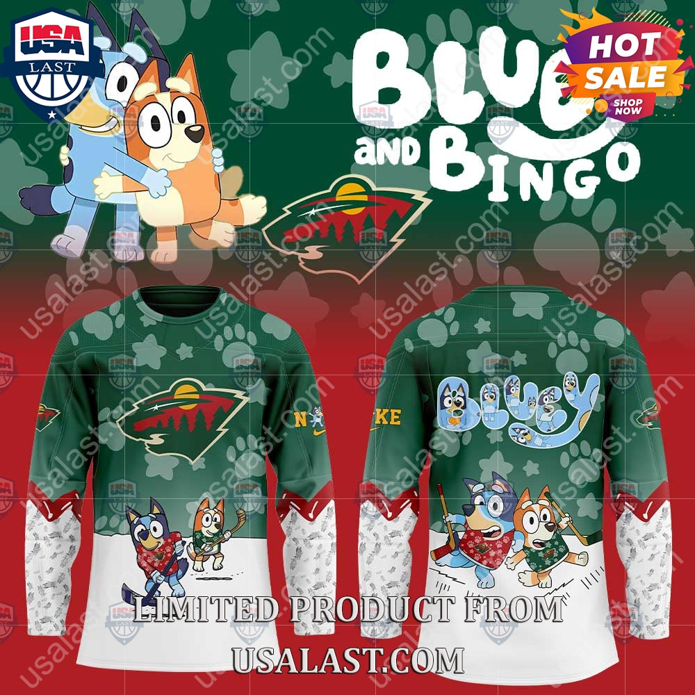 Minnesota Wild NHL Bluey and Bingo Hoodie