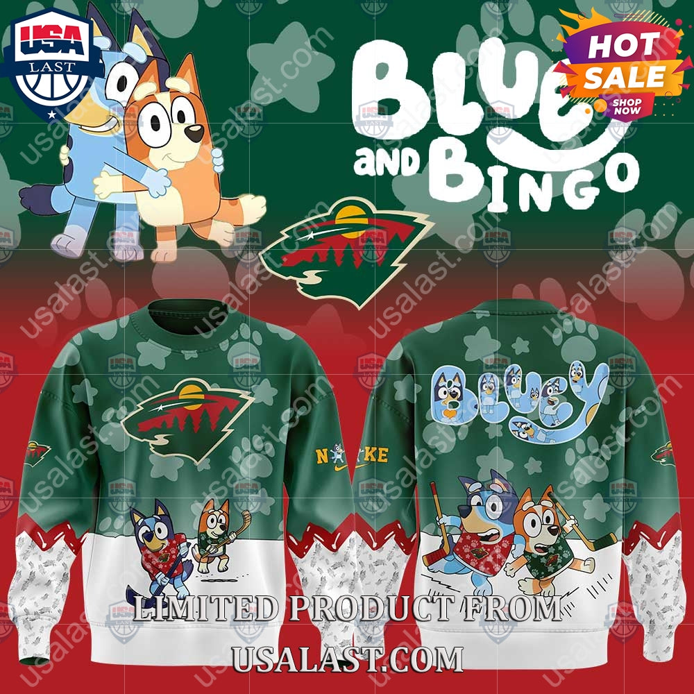 Minnesota Wild NHL Bluey and Bingo Hoodie