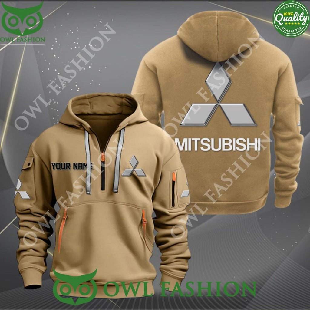 Mitsubishi Luxury Brand Custom Name 2D Half Zipper Hoodie