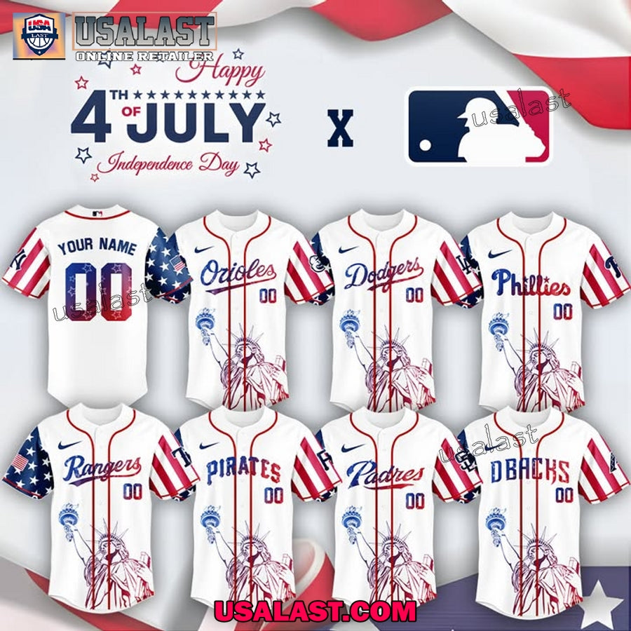 MLB All Teams Happy 4th Of July Custom Jersey Shirt 2025