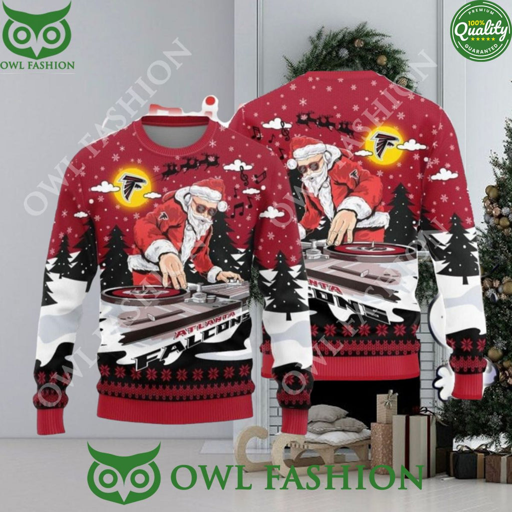 MLB Atlanta Falcons Christmas Funny DJ Santa Limited Edition 3D Sweater